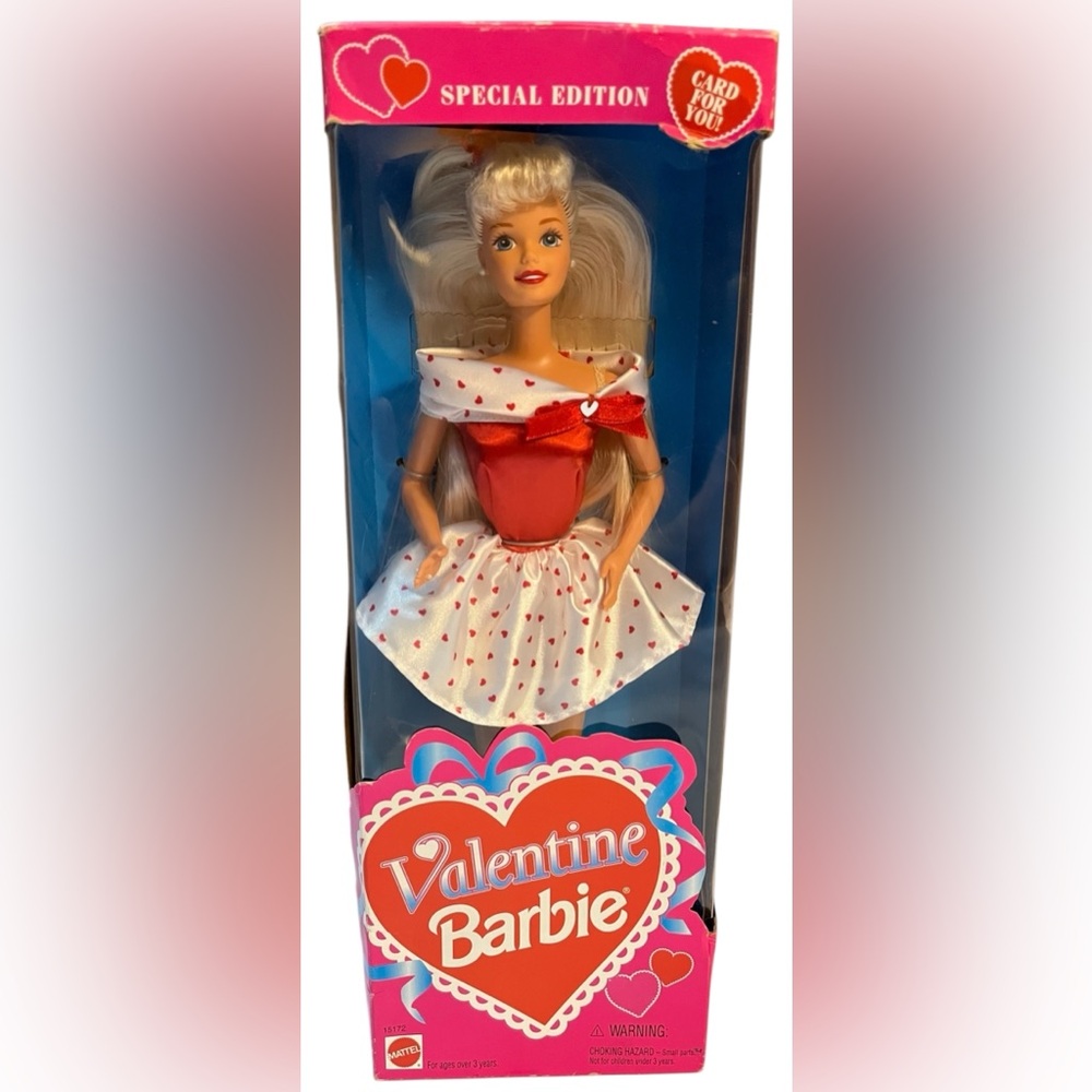 Special Edition Valentine Barbie 15172 Wearing Red and White Heart Dress